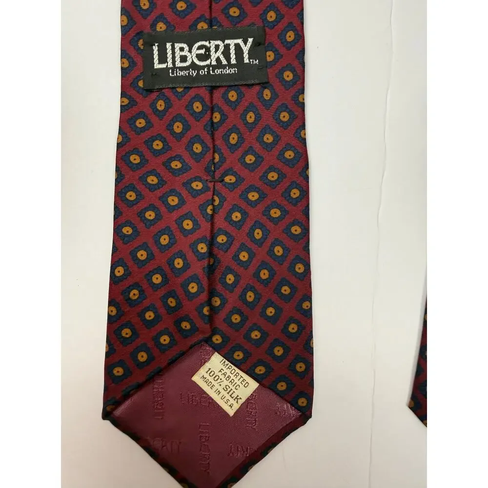Liberty of London Silk Tie Vintage Made USA Imported England 100% Silk